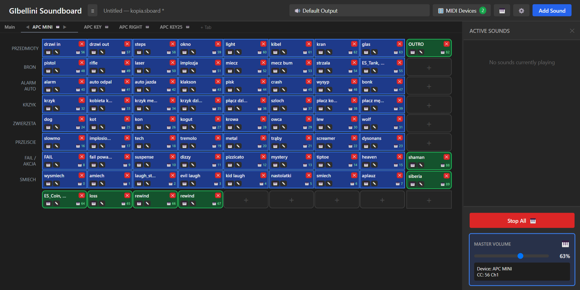 GIbellini Soundboard Main Interface